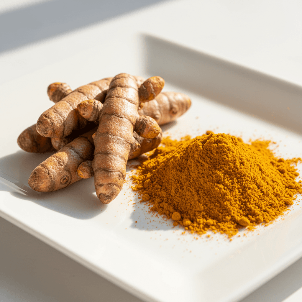 Turmeric root and powder